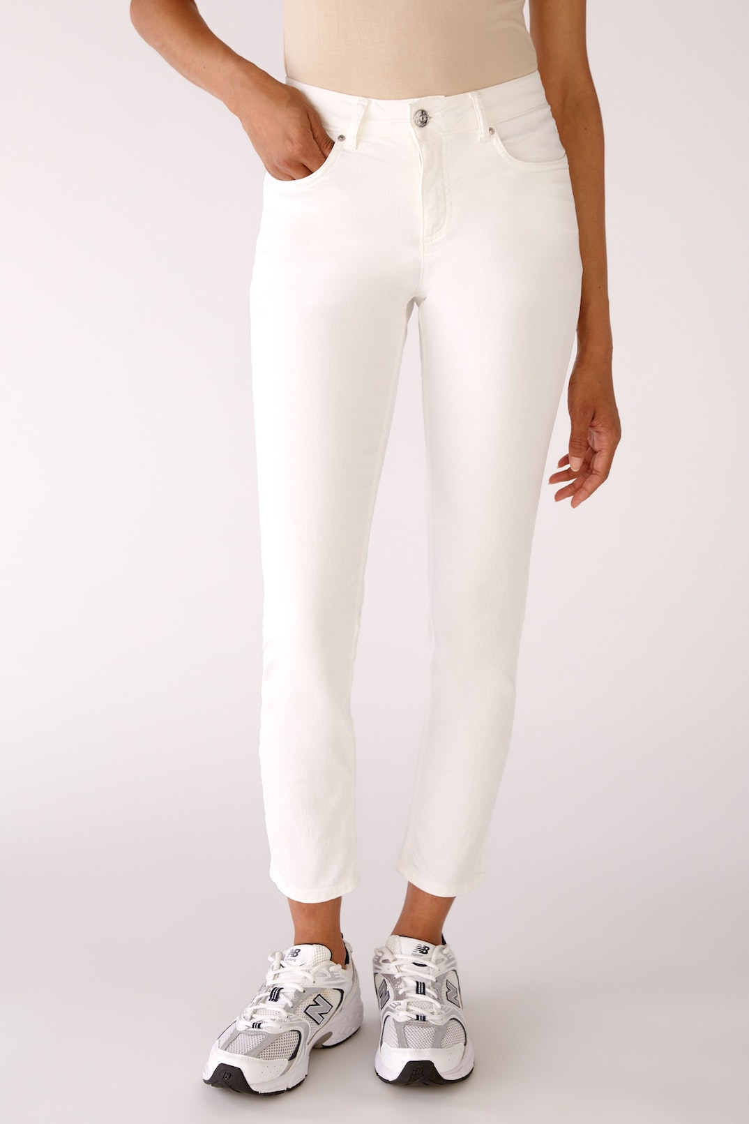 Oui - Baxtor Cropped Jeggings (Optic White) | What To Wear Sudbury